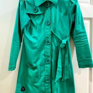 Burn ‘ N’ violet teal unique trench coat